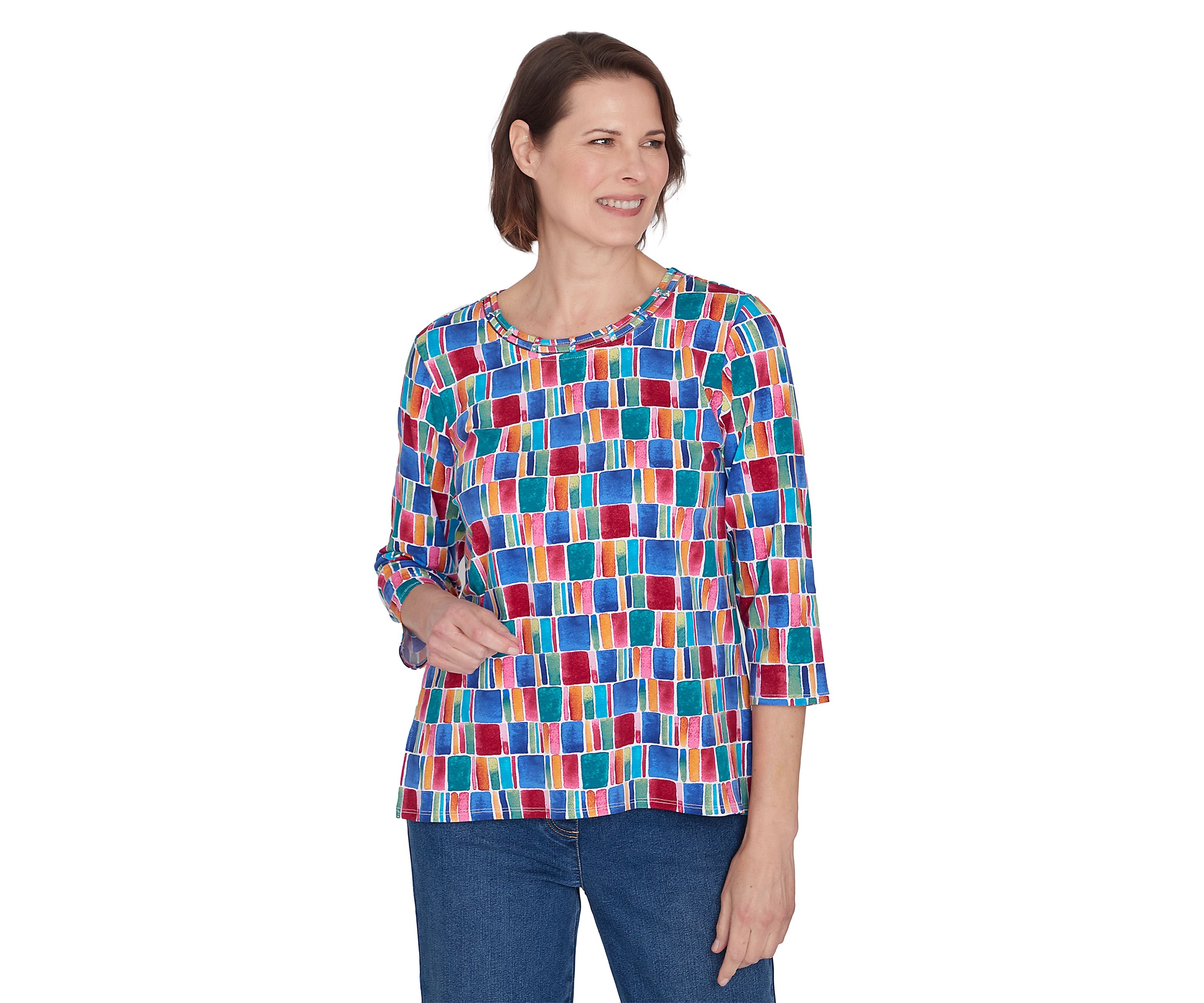 Petite Box Print Top