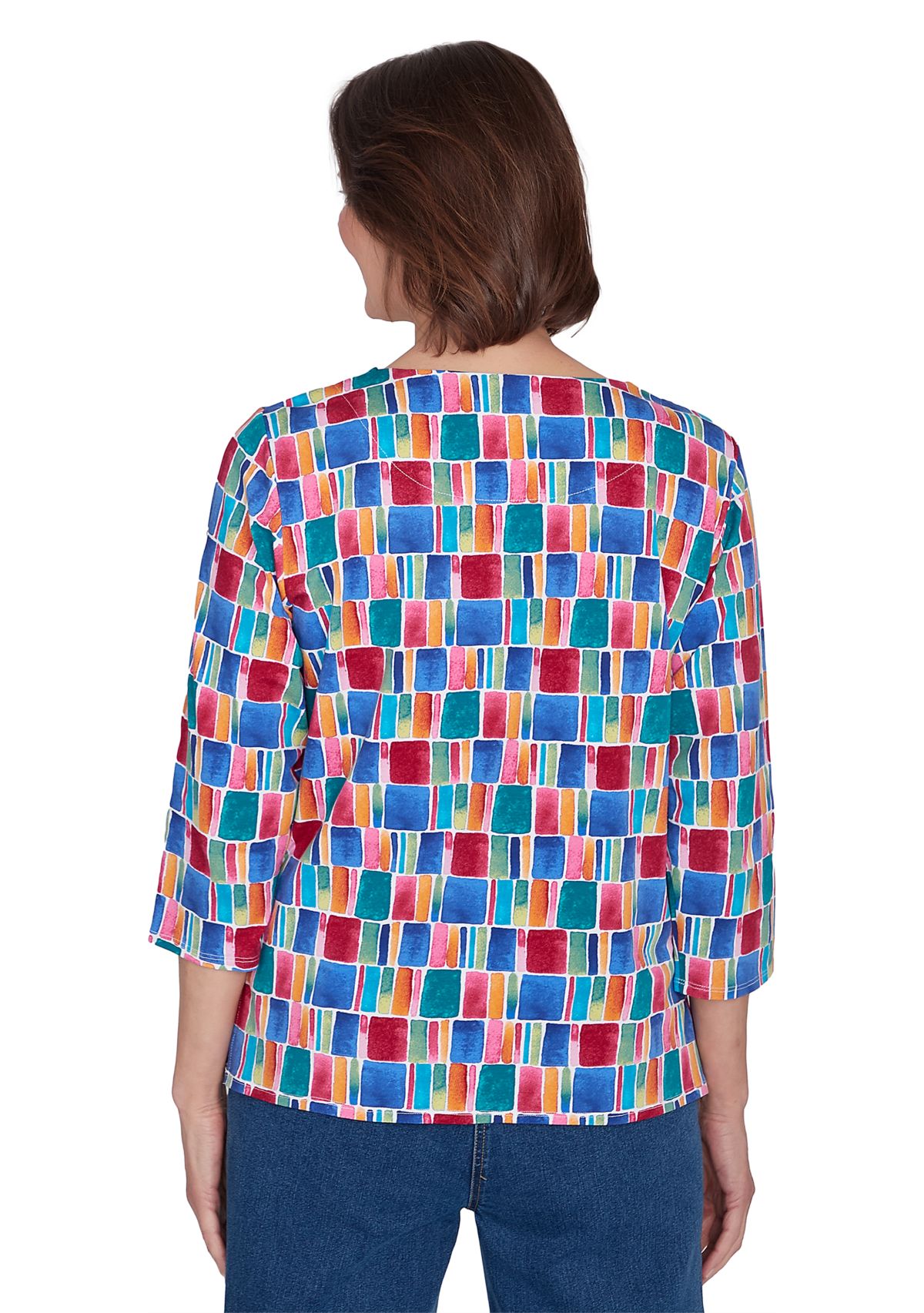 Petite Box Print Top