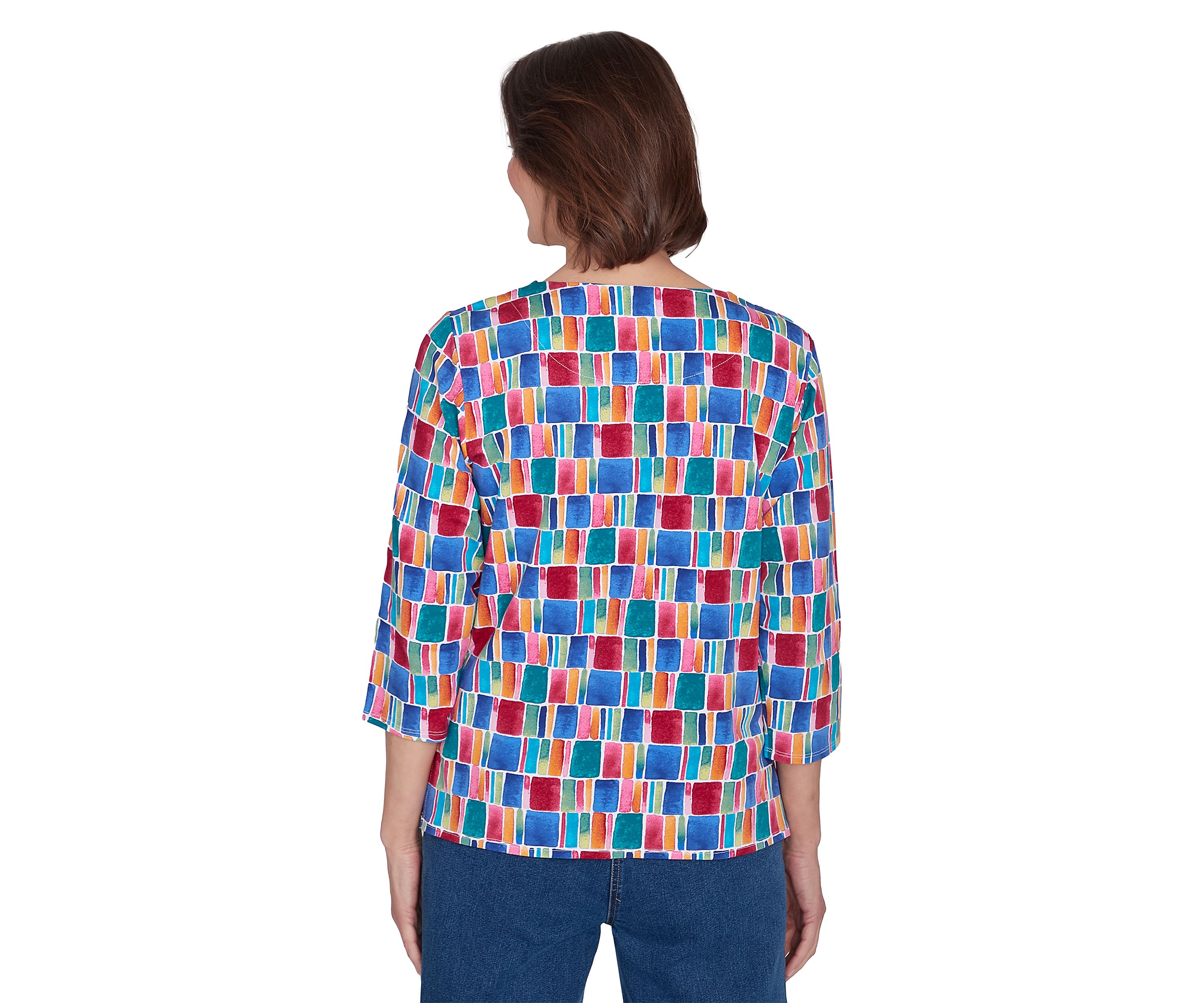 Petite Box Print Top