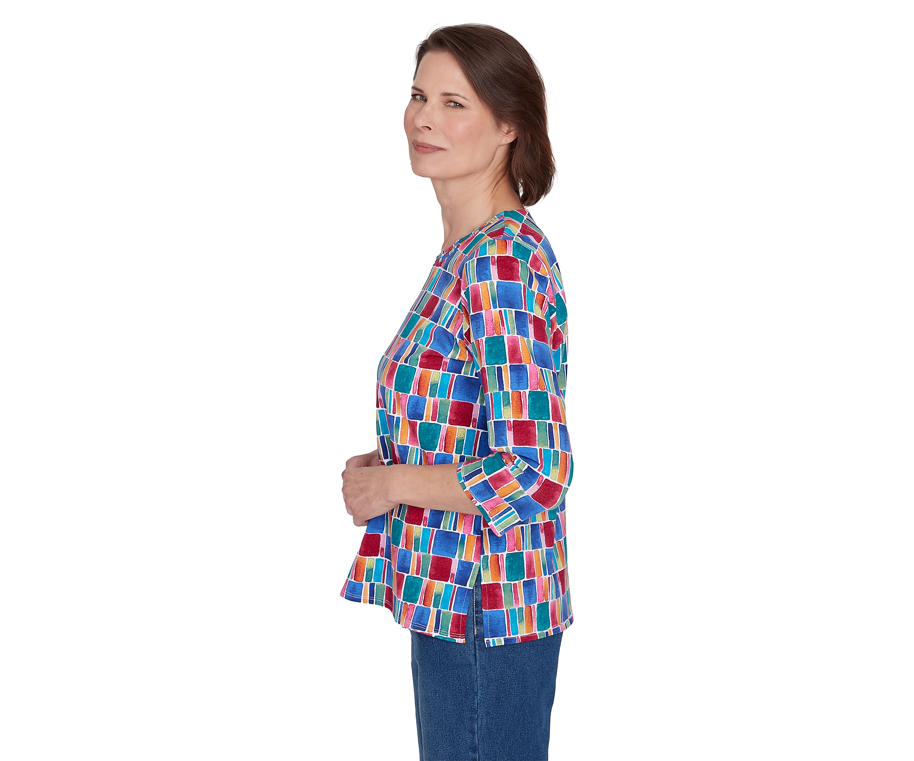 Petite Box Print Top