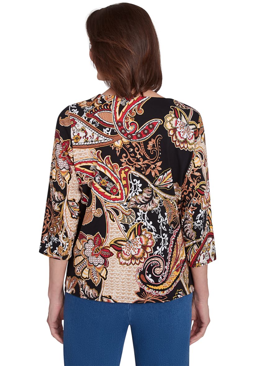 Petite Floral Paisley T-Shirt