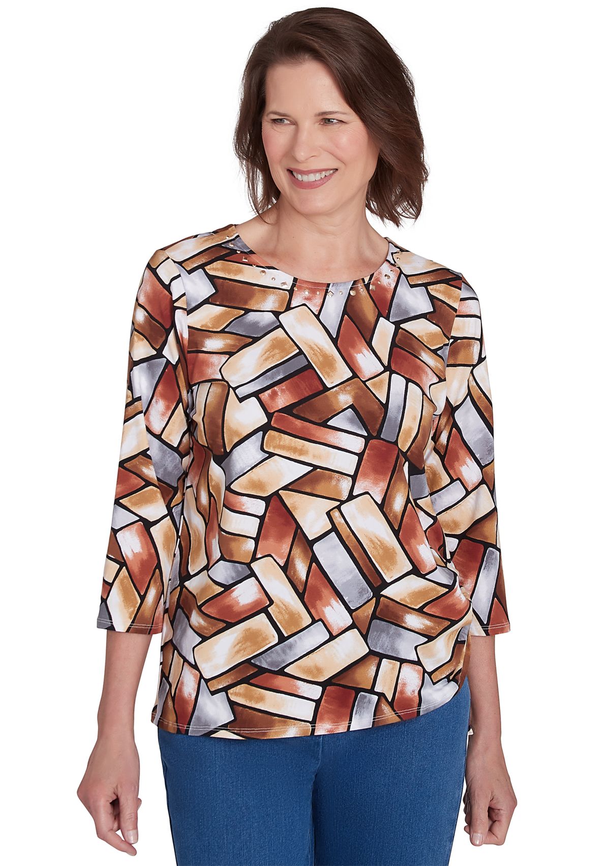 Petite Color Block Tile T-Shirt