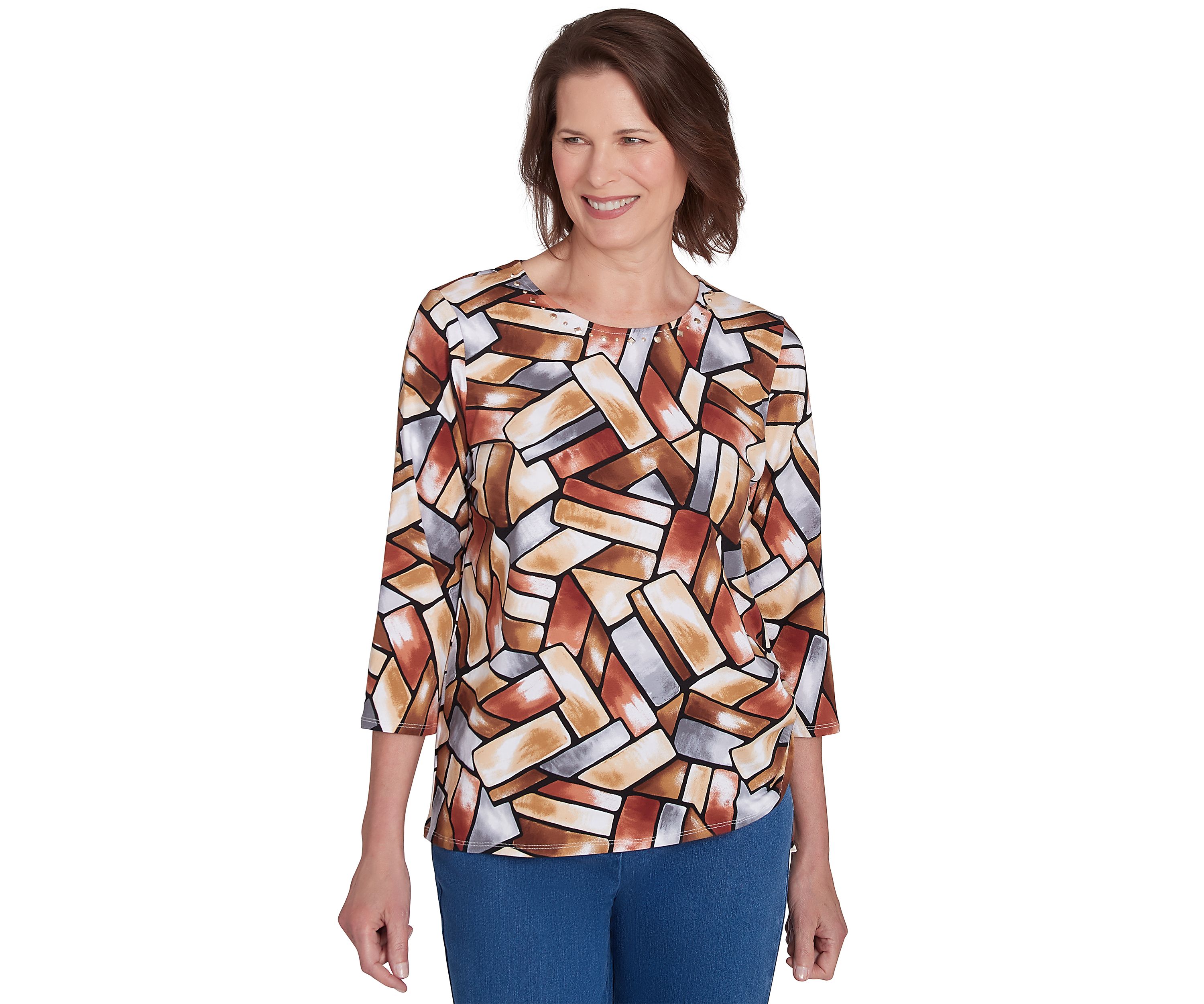 Petite Color Block Tile T-Shirt
