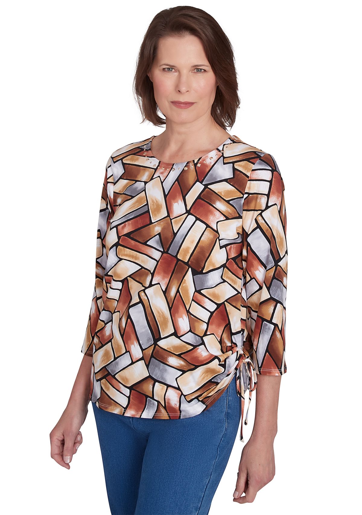 Petite Color Block Tile T-Shirt