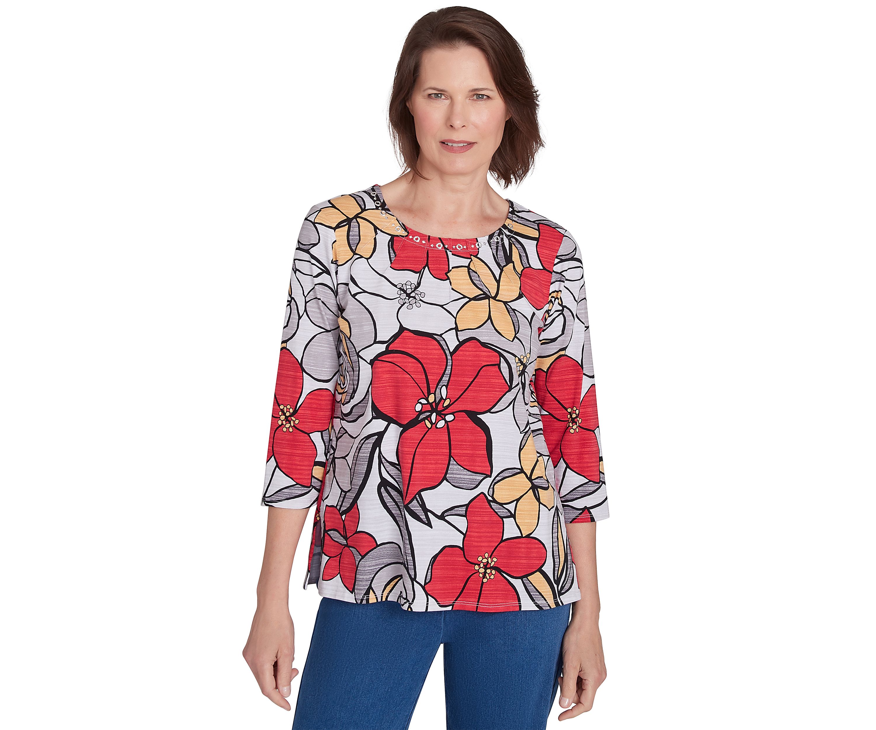 Petite Key Items Bold Floral T-Shirt 