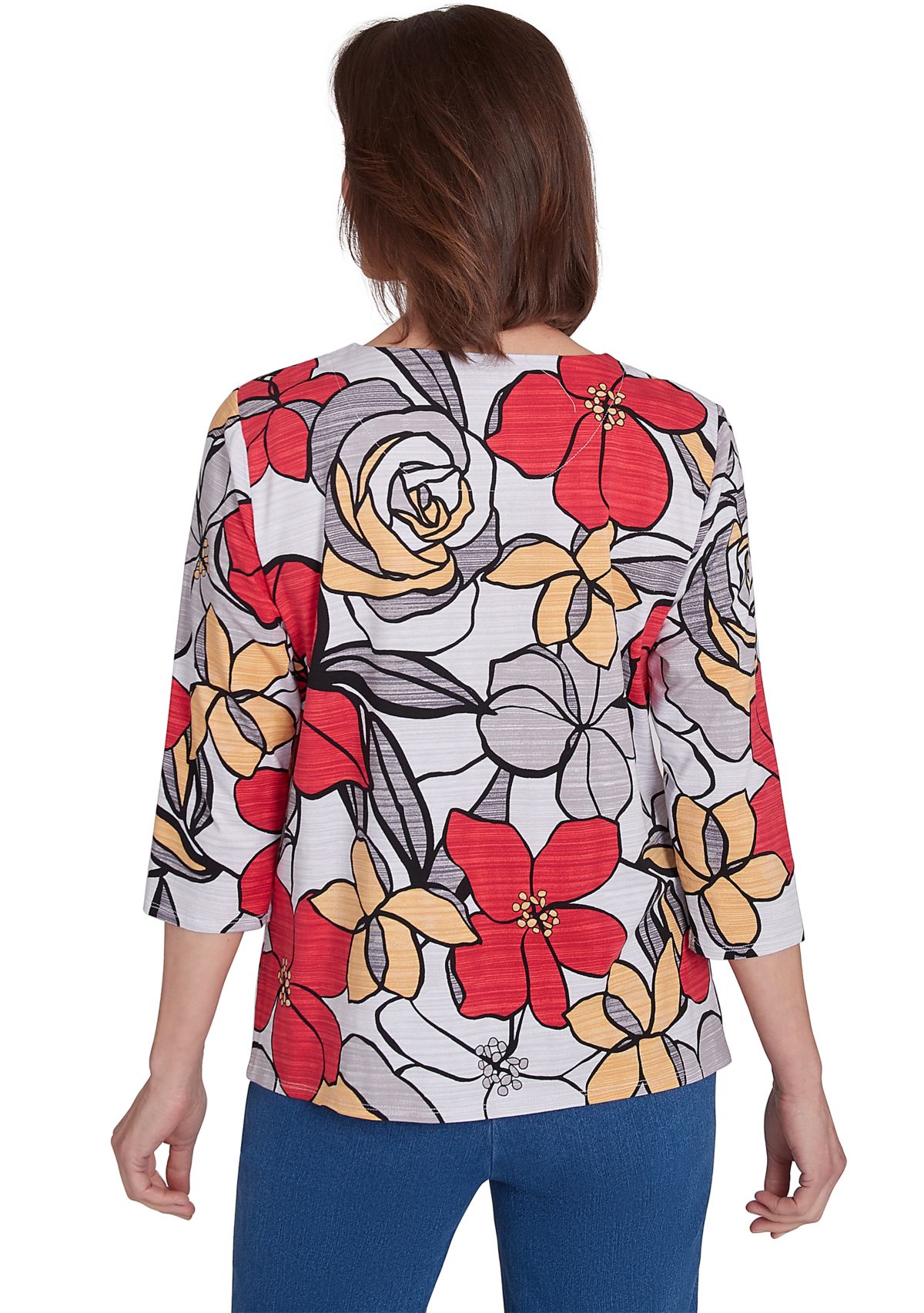 Petite Key Items Bold Floral T-Shirt 