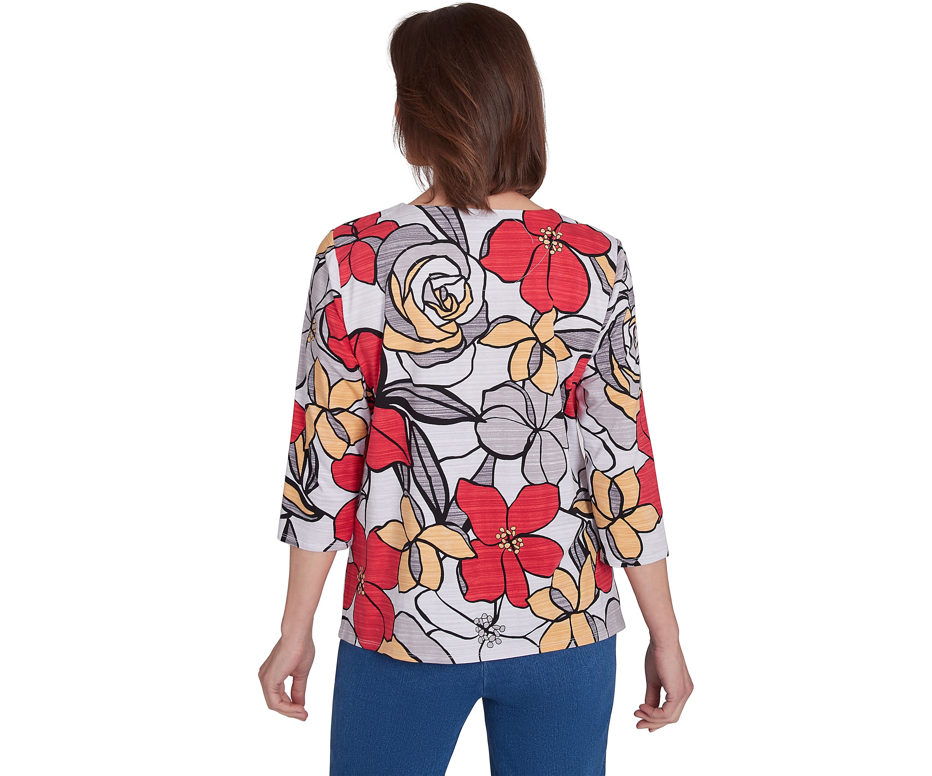 Petite Key Items Bold Floral T-Shirt 