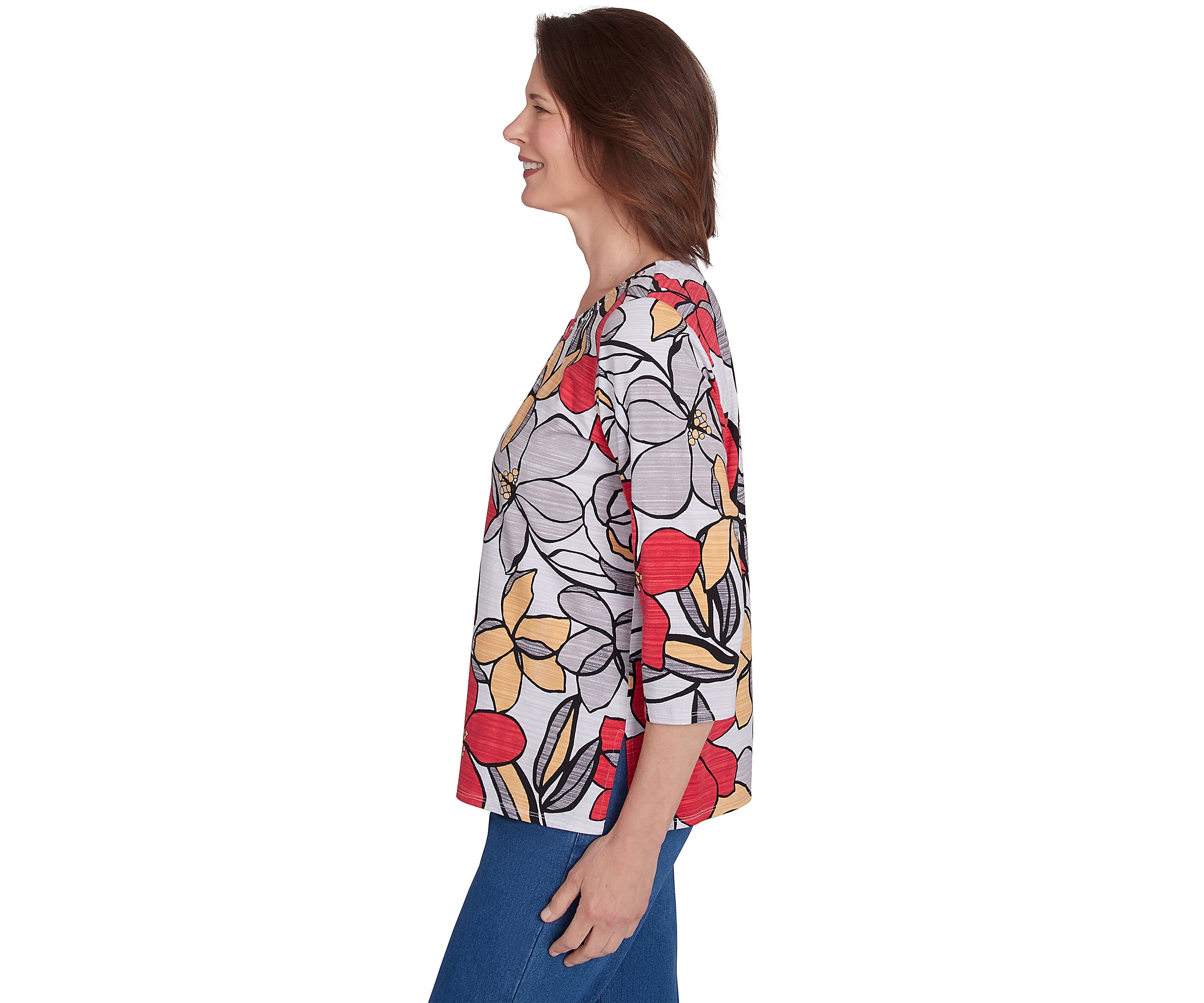 Petite Key Items Bold Floral T-Shirt 