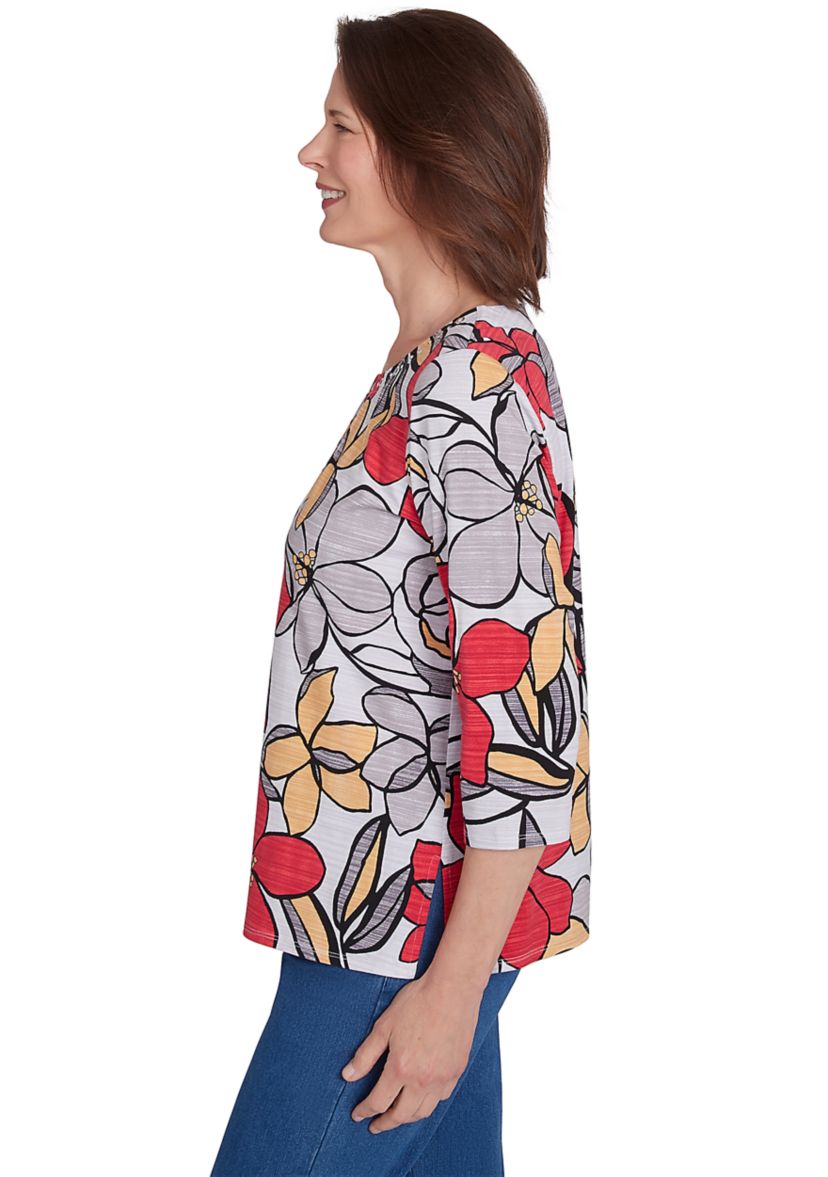 Petite Key Items Bold Floral T-Shirt 