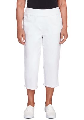 Reebok Womens Branded Capri Compression Athletic Pants, Grey