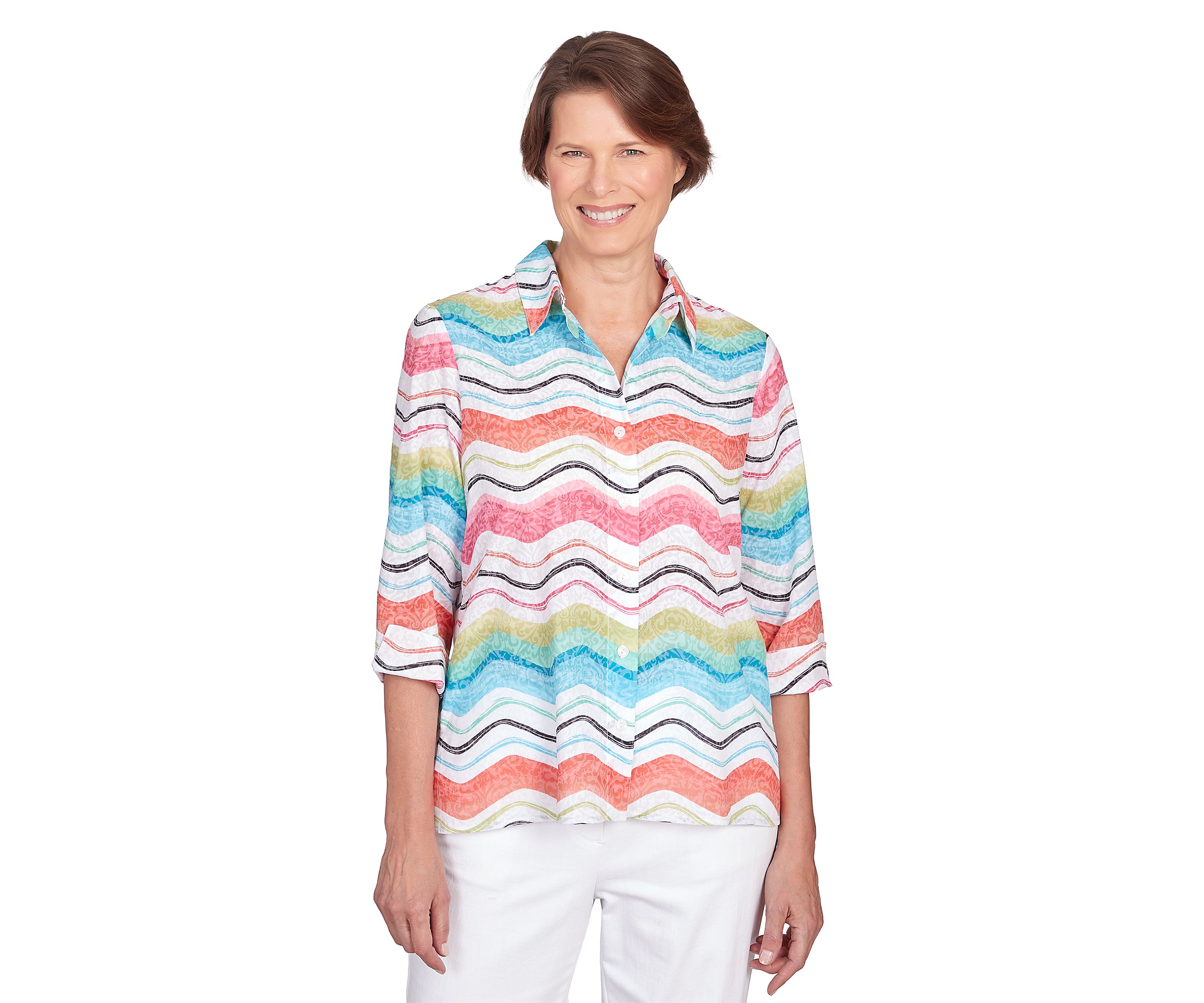 Womens Classics Brights Wavy Stripe Top