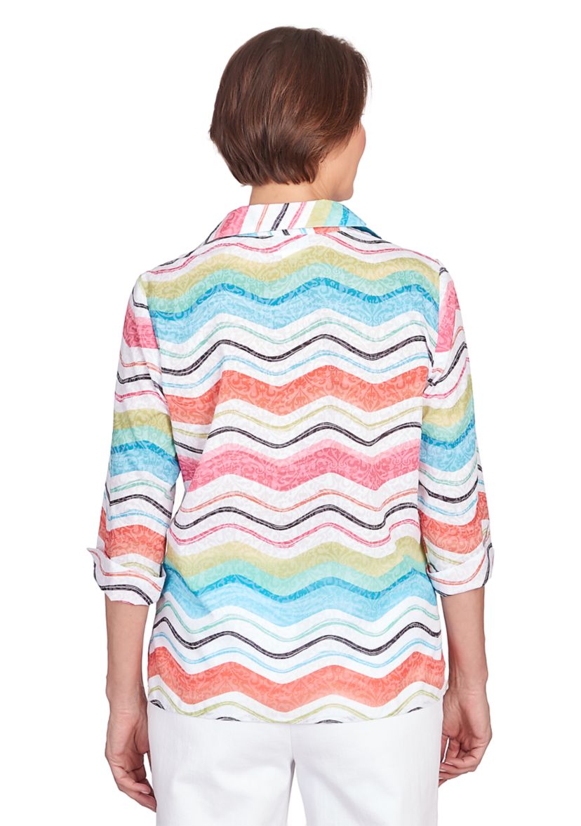 Womens Classics Brights Wavy Stripe Top