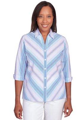 Women's Classics Neutrals Mitered Stripe Top