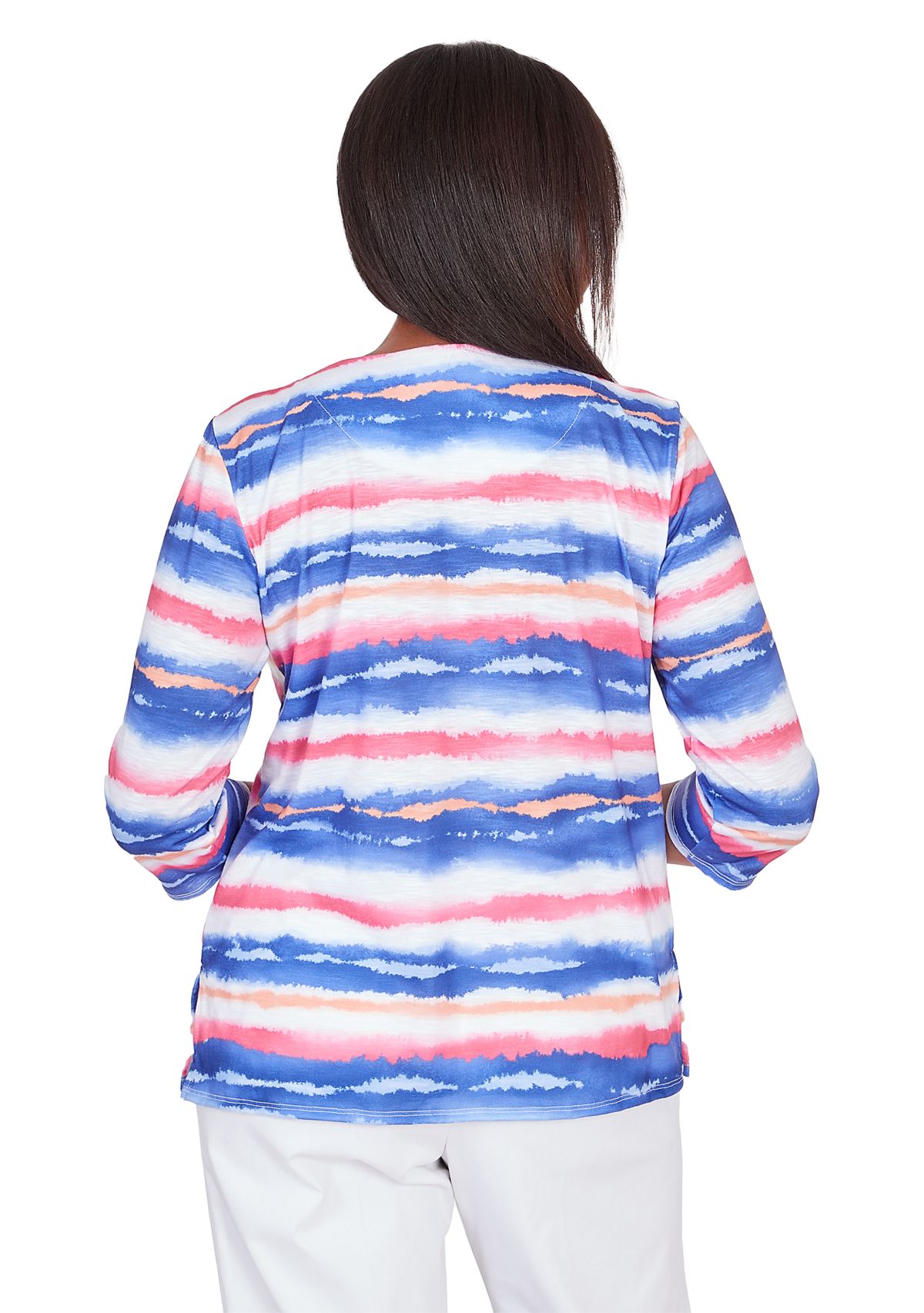 Womens Classics Brights Watercolor Biadere Top