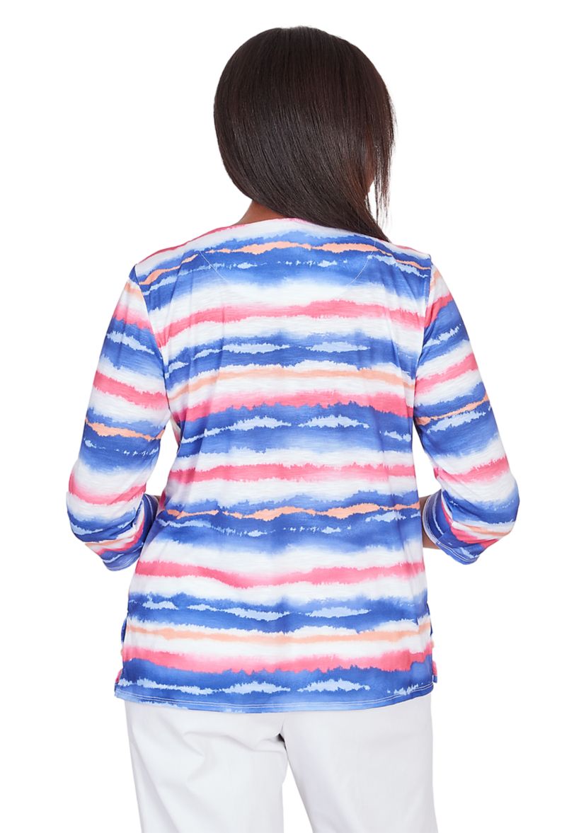 Womens Classics Brights Watercolor Biadere Top