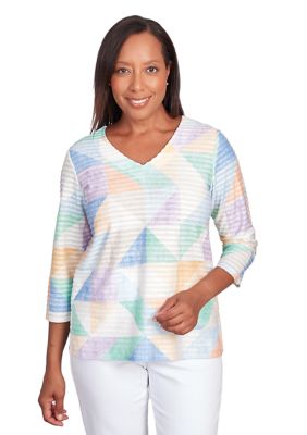 Women's Classics Pastels Texture Geometric Top