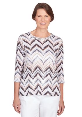 Women's Classics Neutrals Chevron Top with Shimmer