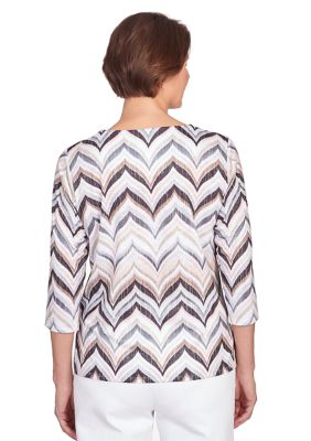 Women's Classics Neutrals Chevron Top with Shimmer