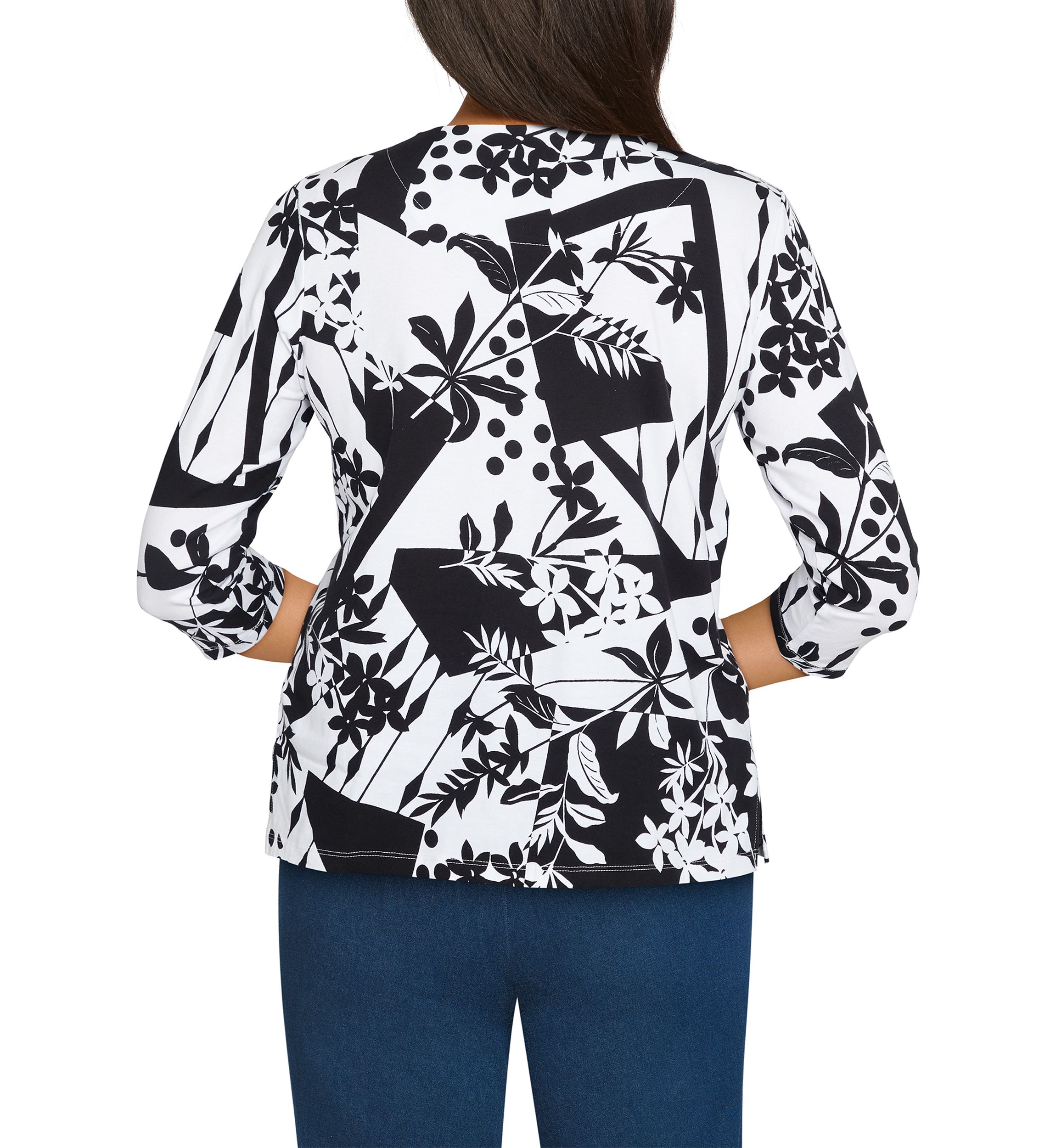 Womens Floral Patchwork Print Top