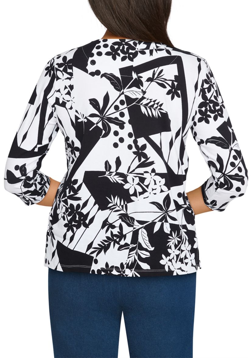 Womens Floral Patchwork Print Top