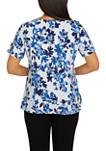 Womens Classic Shadow Floral Print Top 