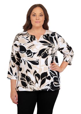 Plus Exploded Floral Printed Top