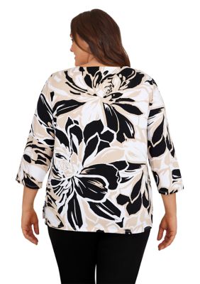 Plus Exploded Floral Printed Top