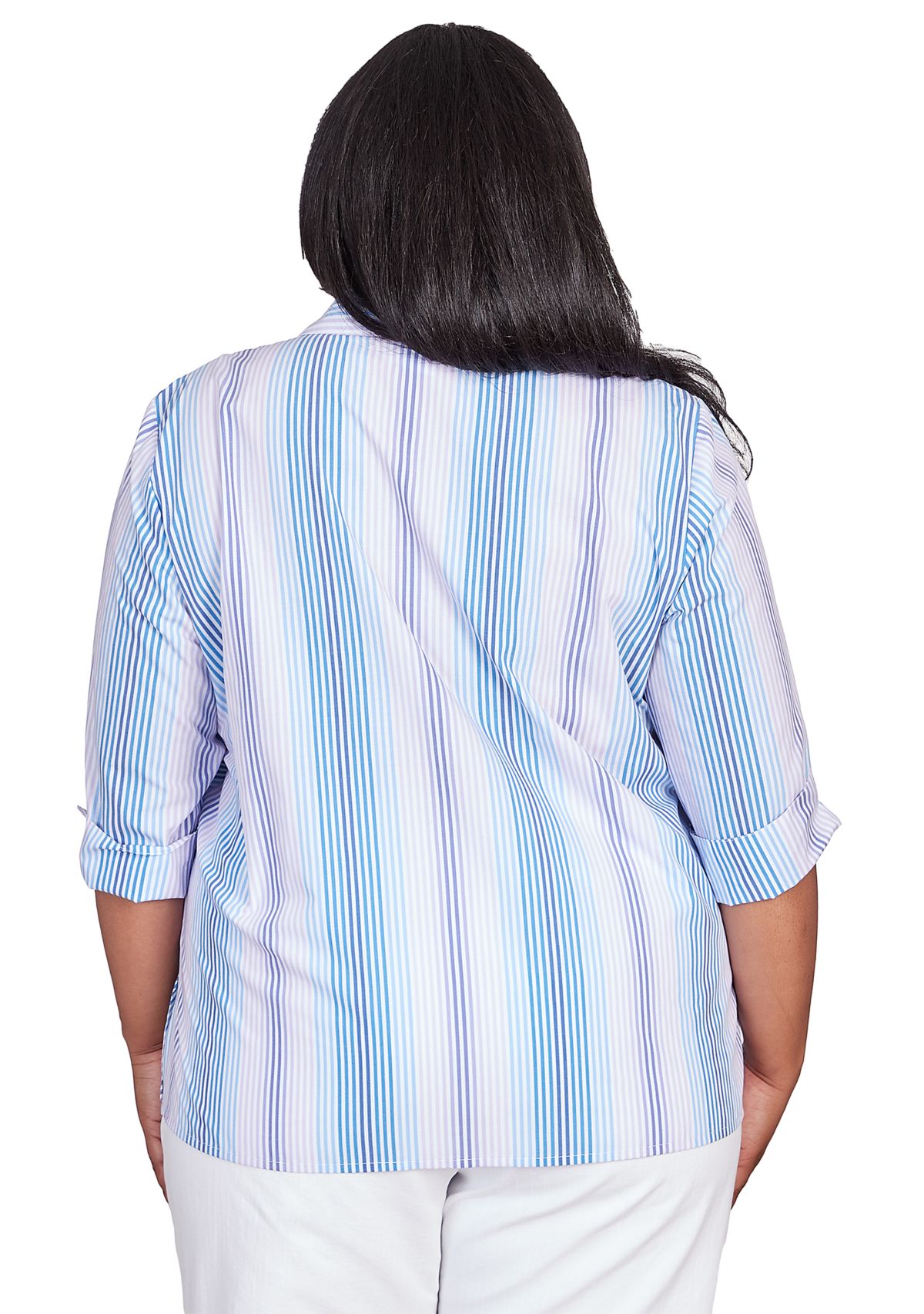 Plus Size Classics Neutrals Mitered Stripe Top