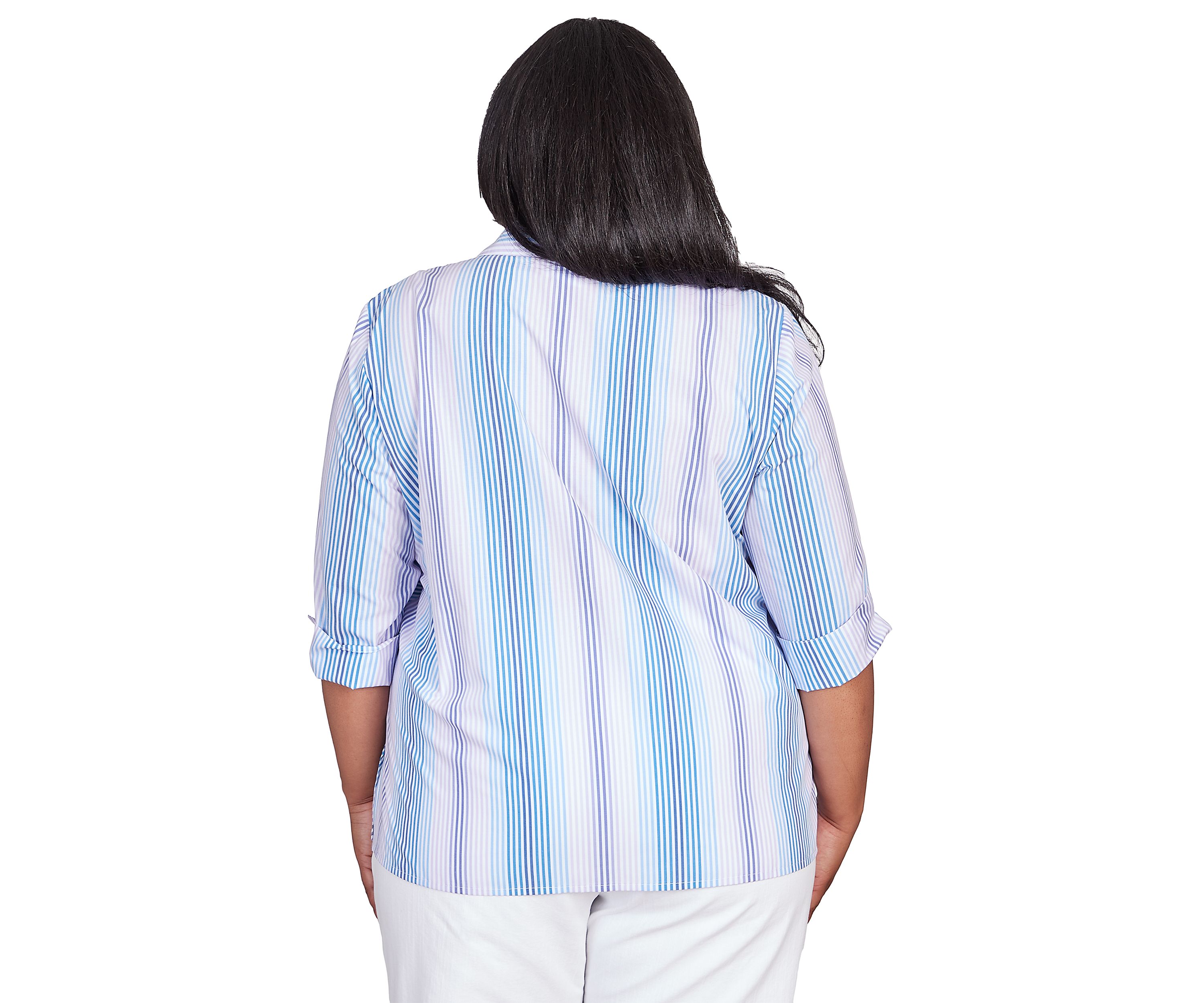 Plus Size Classics Neutrals Mitered Stripe Top