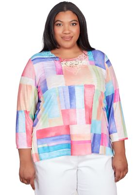 Plus Classics Brights Patchwork Top