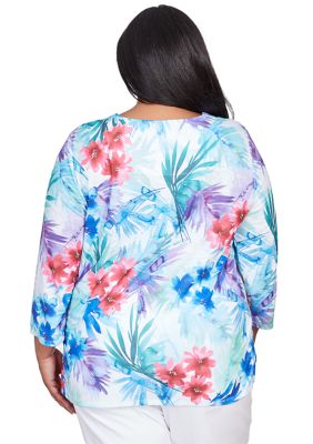 Plus Classics Brights Tropical Birds Top