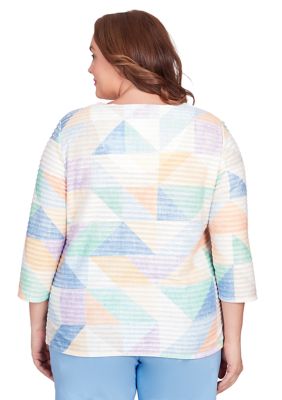 Plus Classics Pastels Texture Geo Top