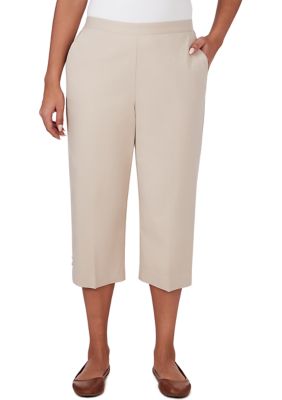 Alfred Dunner Petite Solid Studio Capri