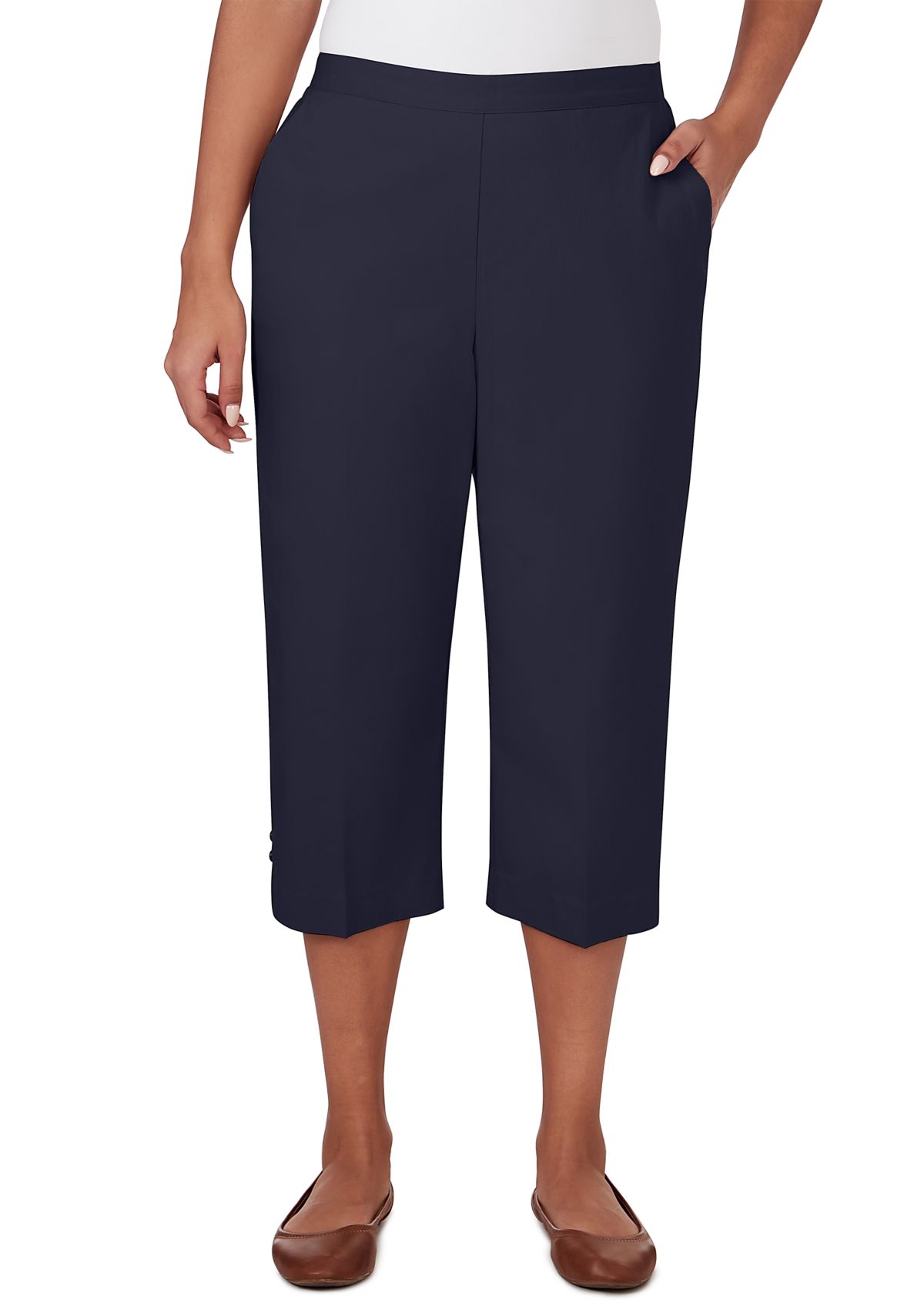 Petite Classics Neutrals Twill Capri Pants