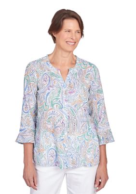 Petite Classics Pastels Paisley Top