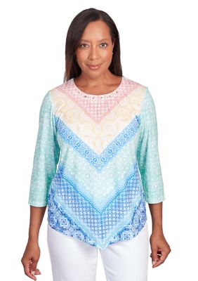 Petite Classics Pastels Chevron Top