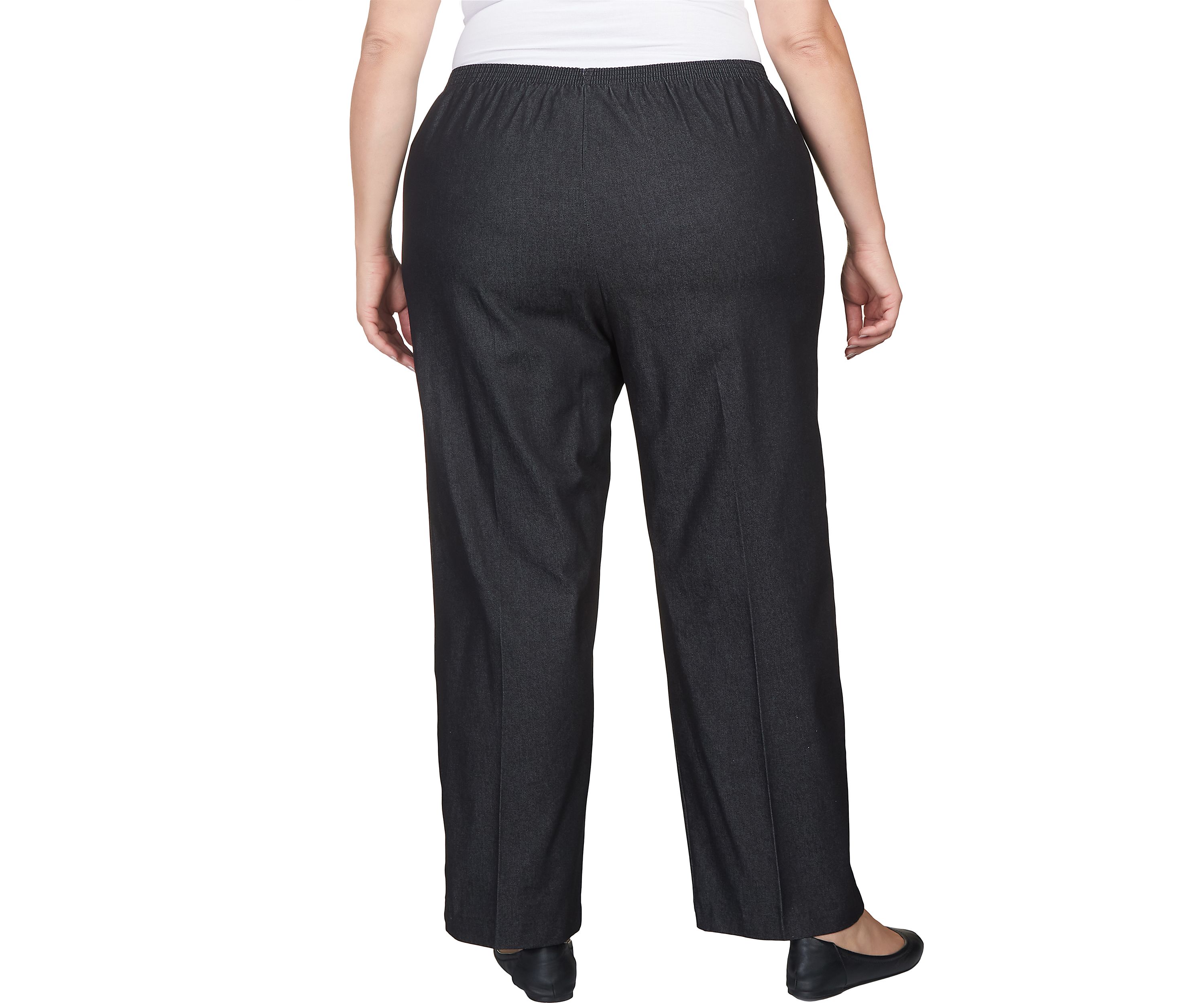 Plus Size Black Denim Pants - Short 
