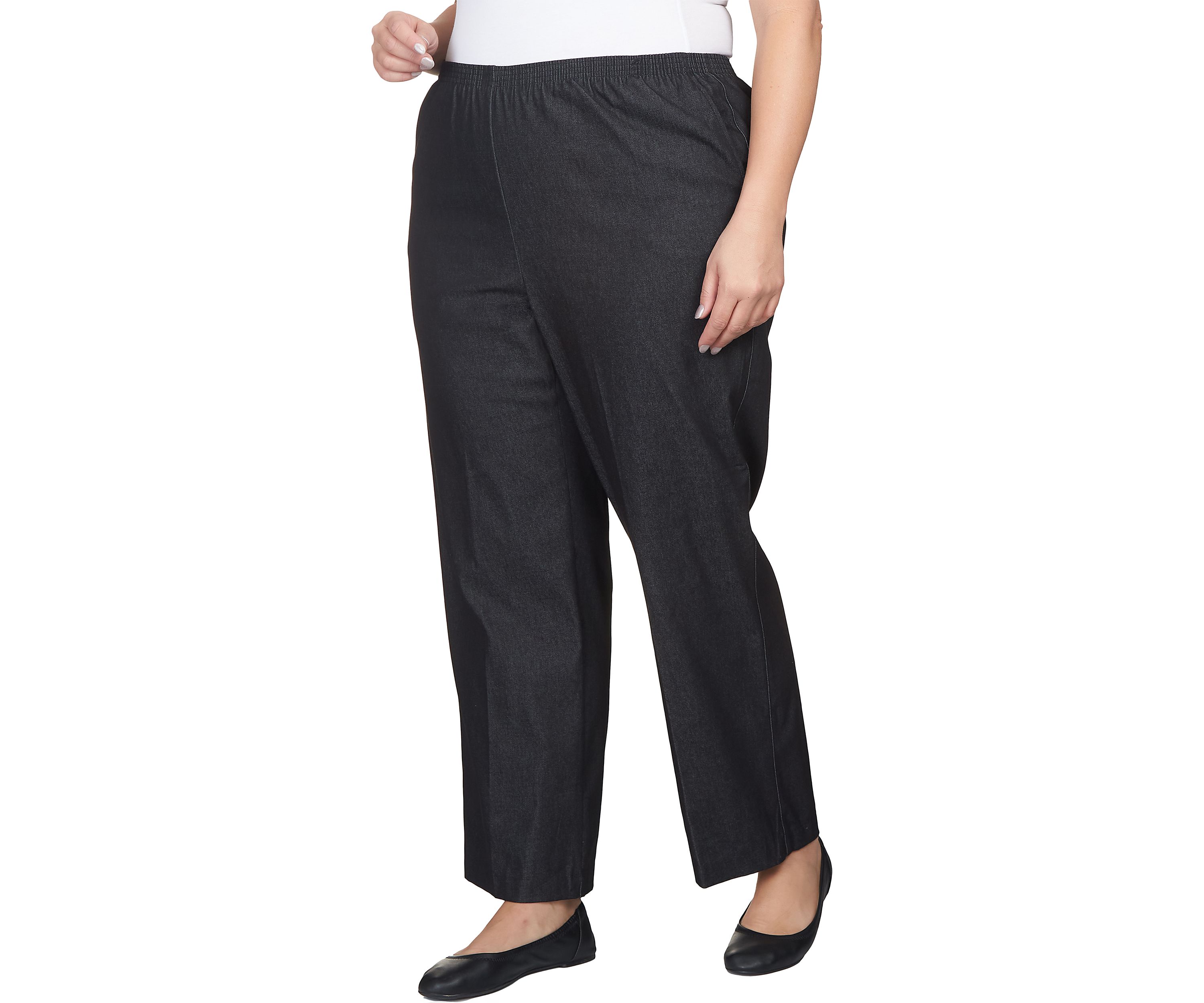 Plus Size Black Denim Pants - Short 