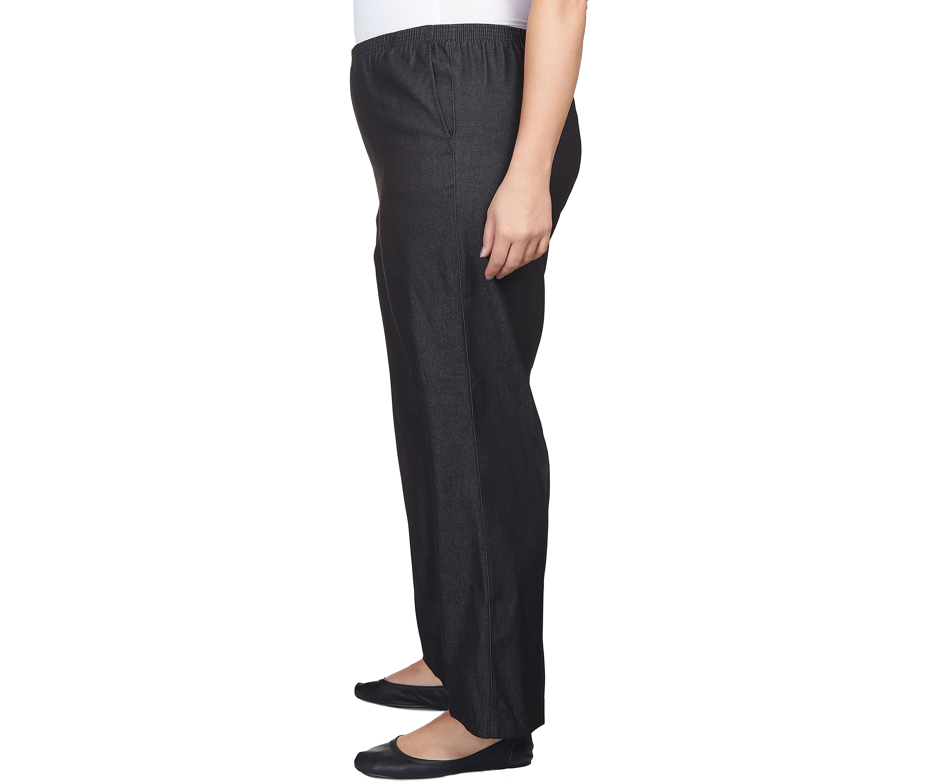 Plus Size Black Denim Pants - Short 