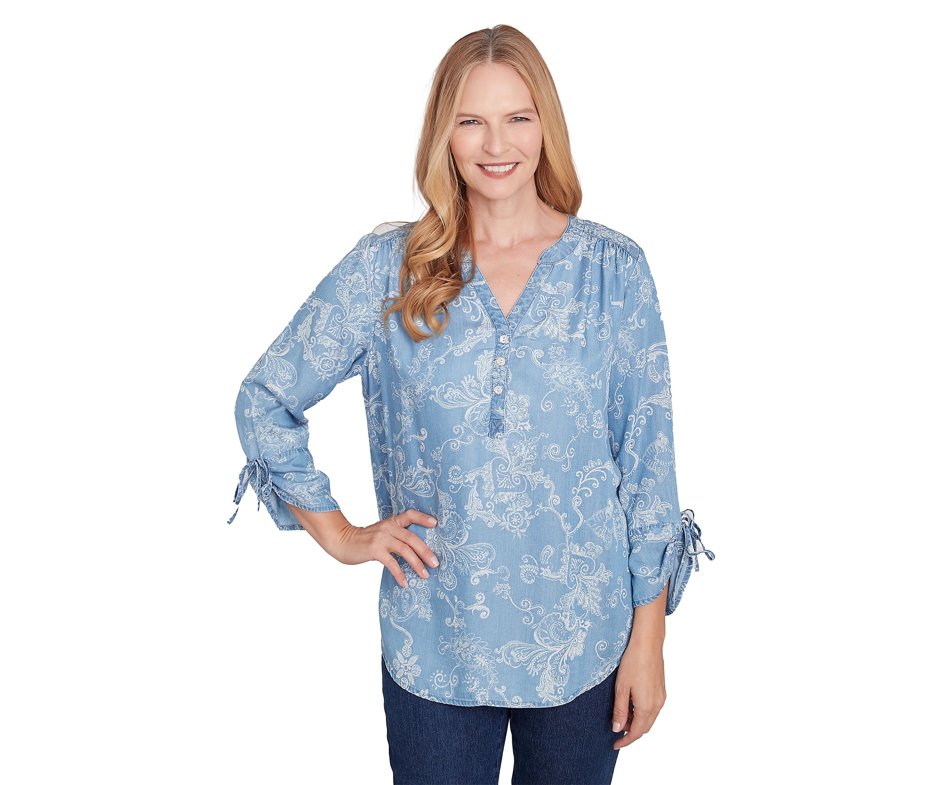Womens Classics Scroll Lyocell Top