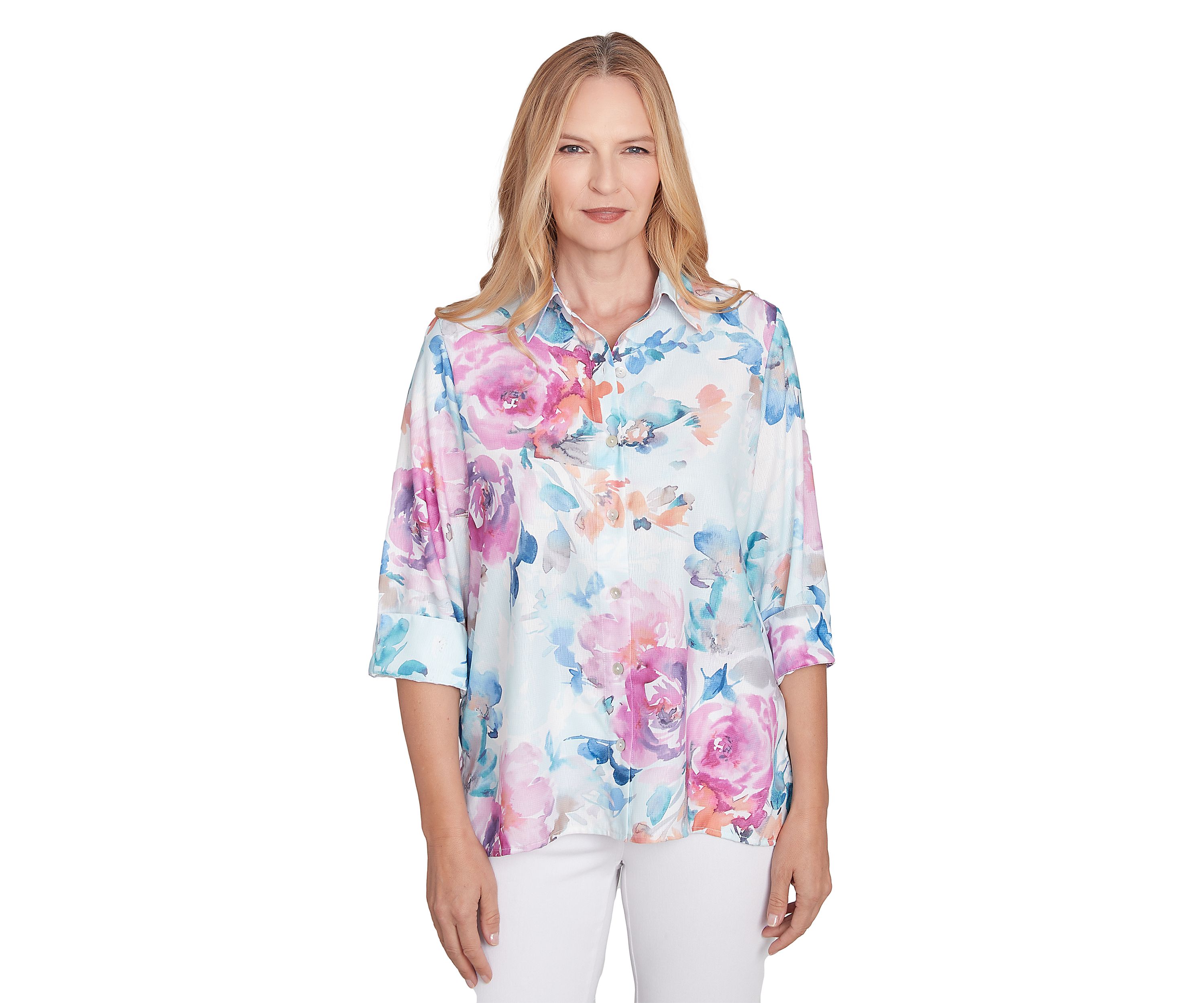 Womens Classics Watercolor Floral Top