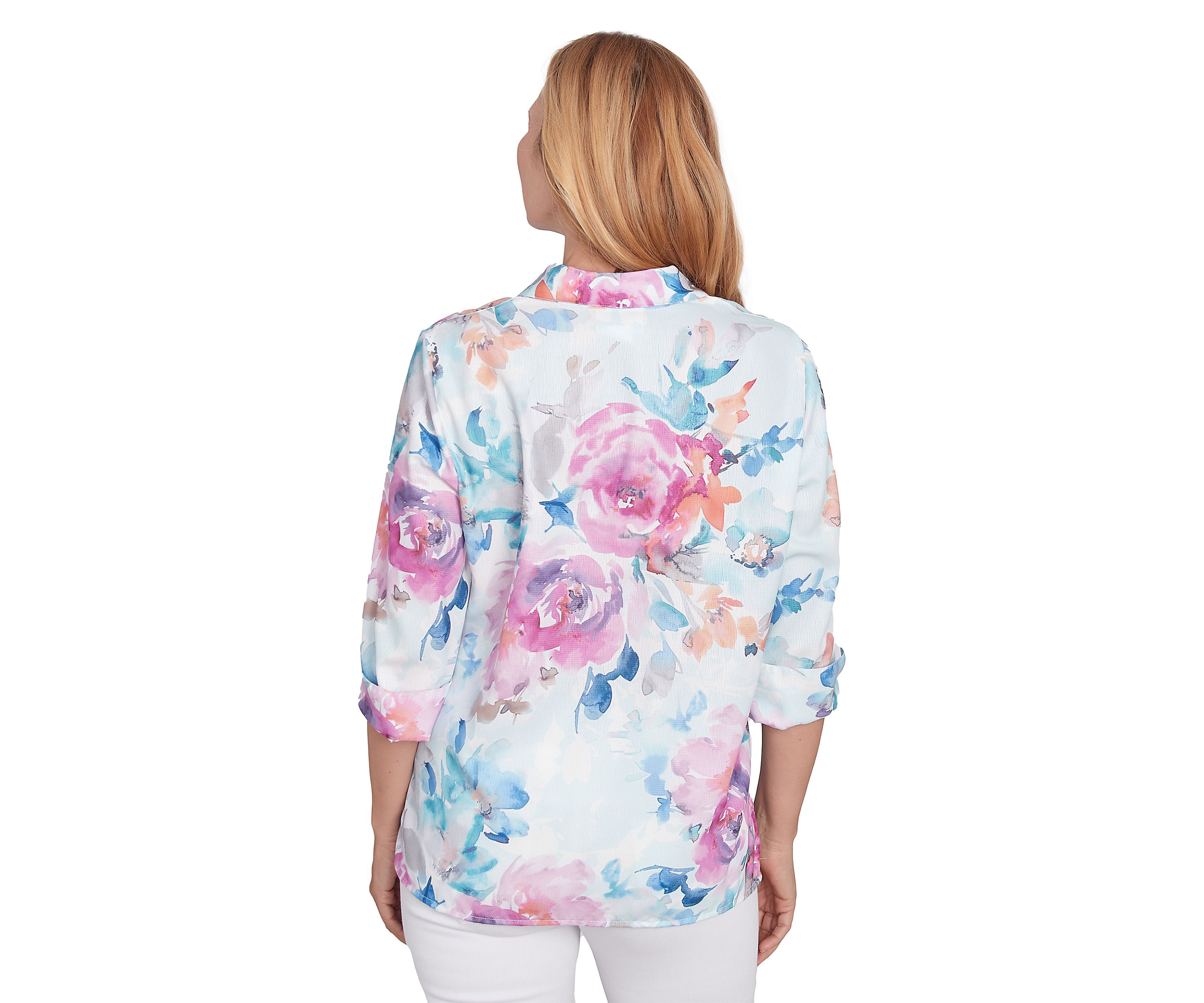 Womens Classics Watercolor Floral Top