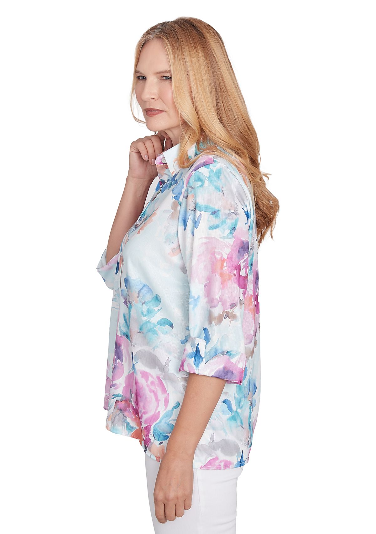 Womens Classics Watercolor Floral Top