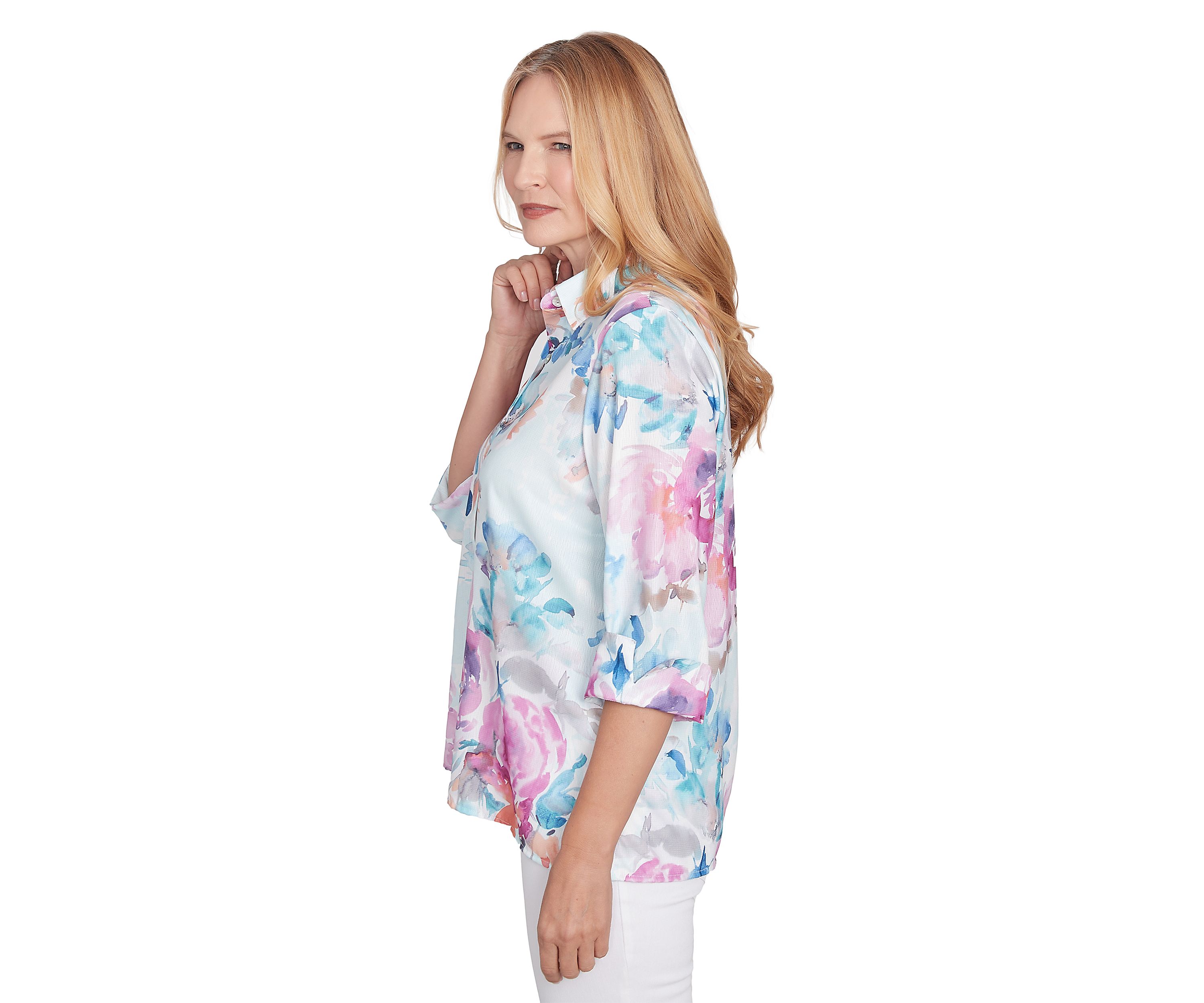 Womens Classics Watercolor Floral Top