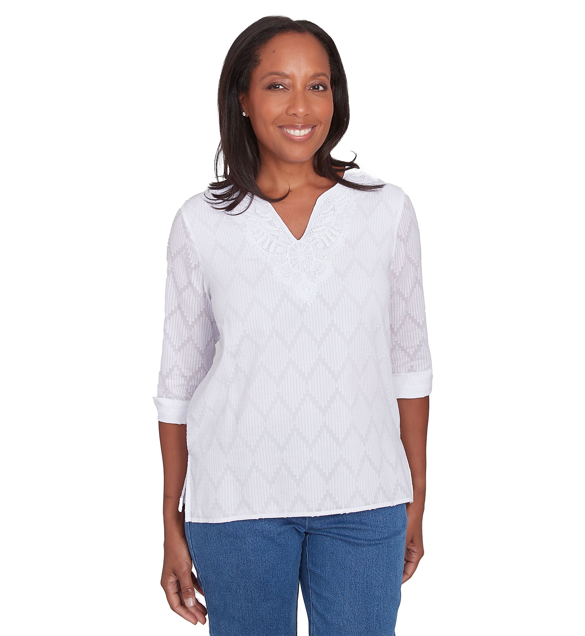 Womens Classics White Texture Top