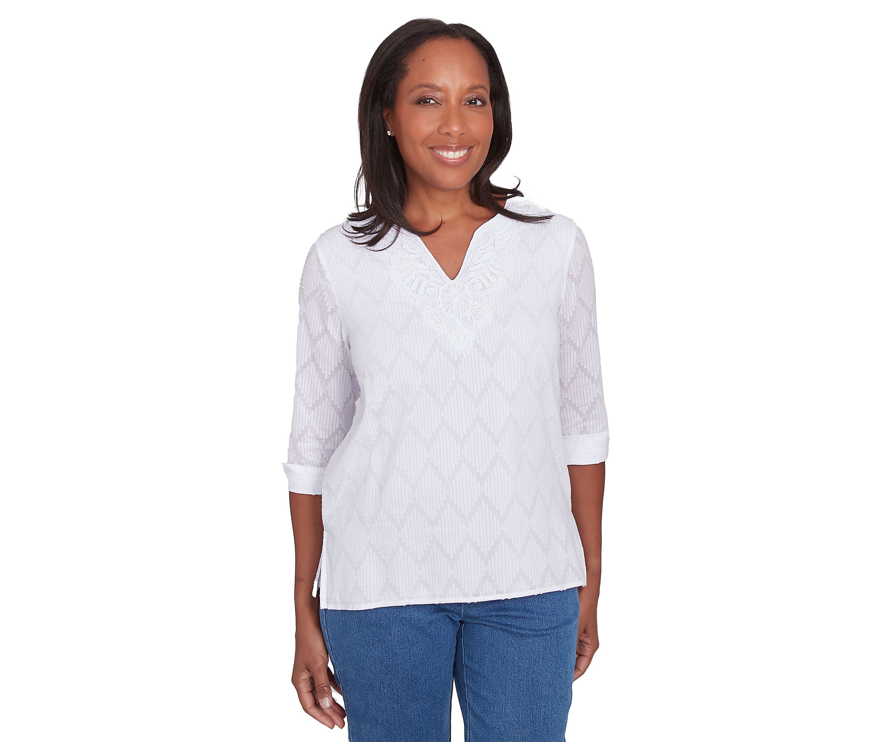 Womens Classics White Texture Top