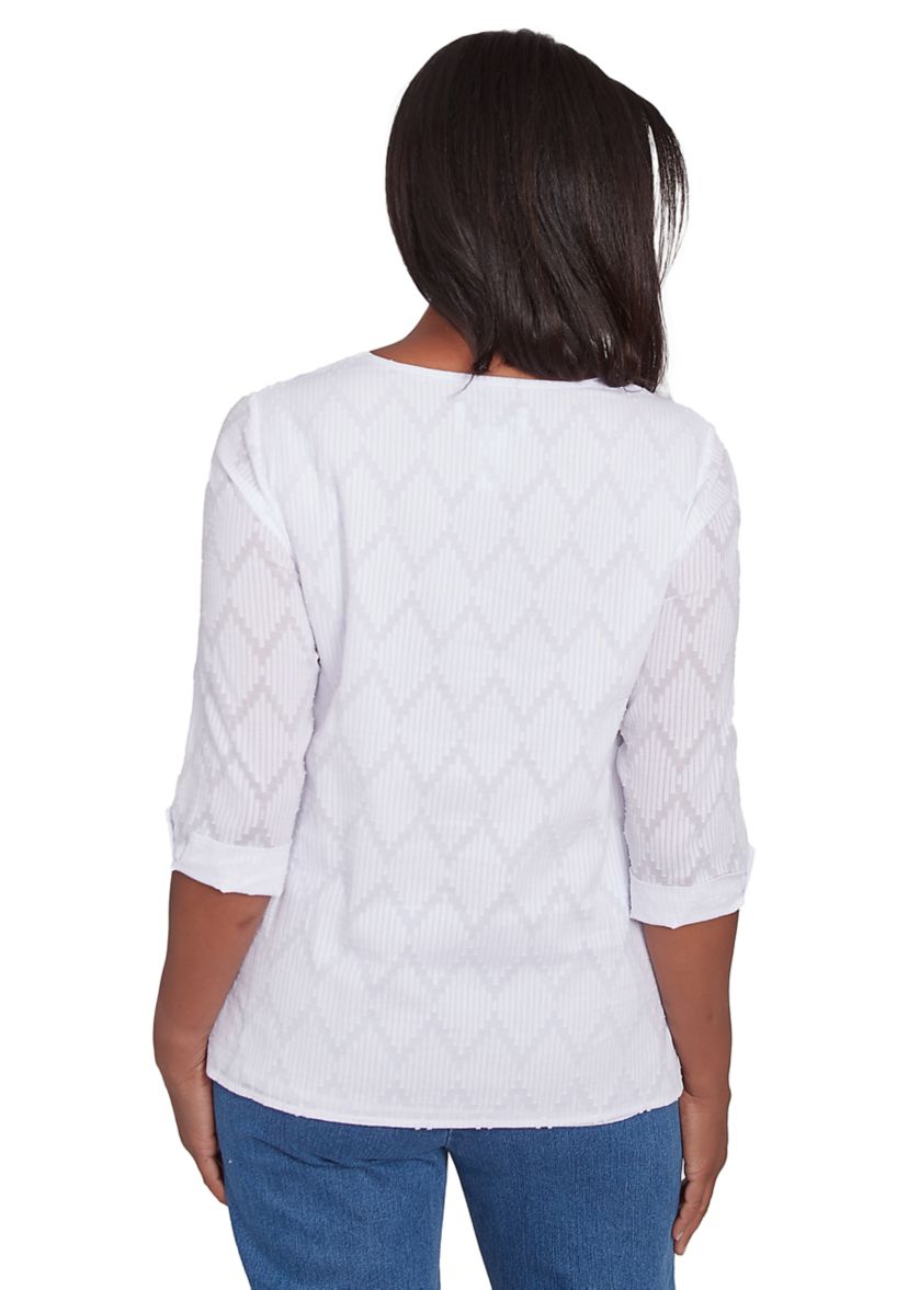 Womens Classics White Texture Top