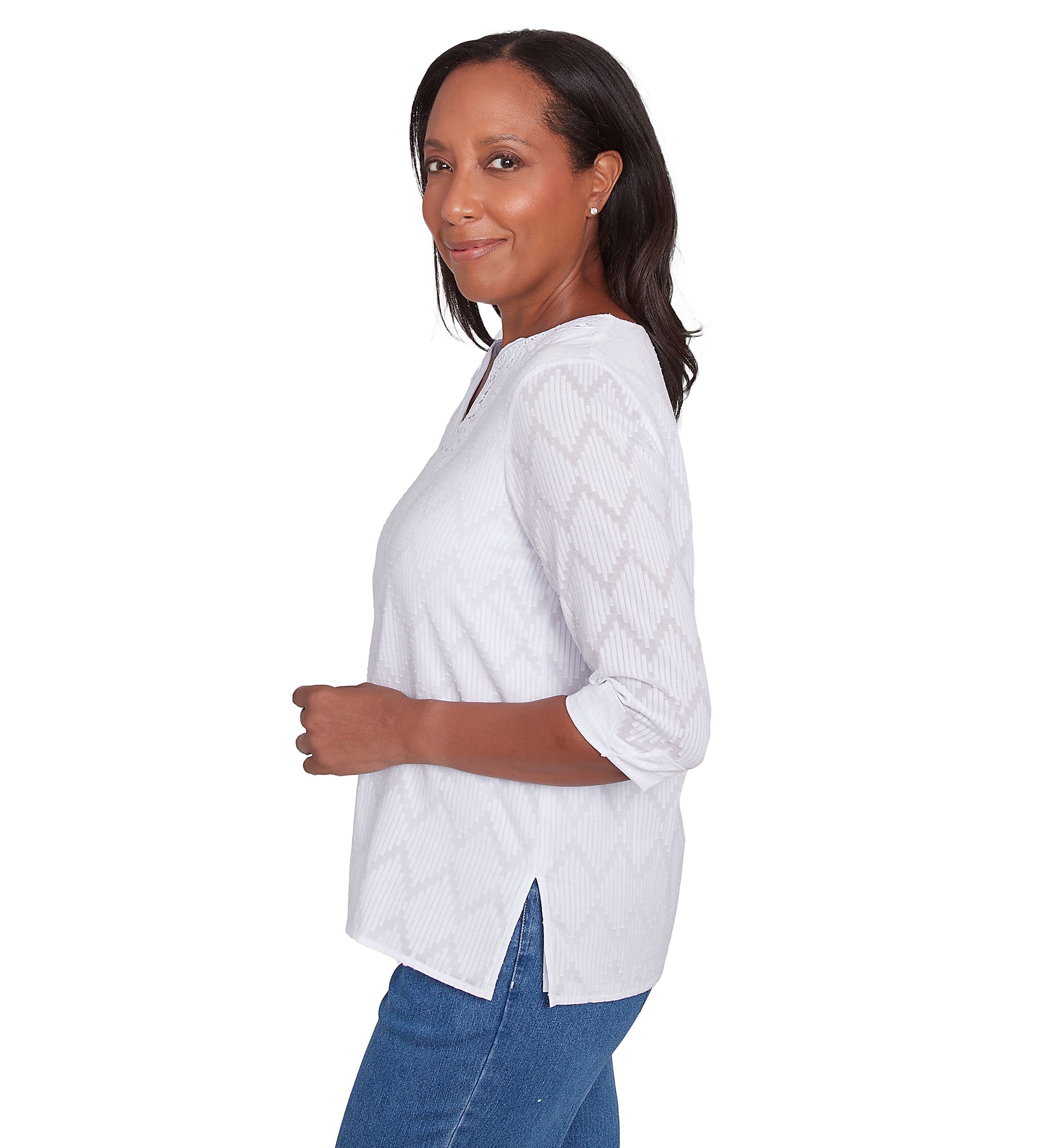 Womens Classics White Texture Top