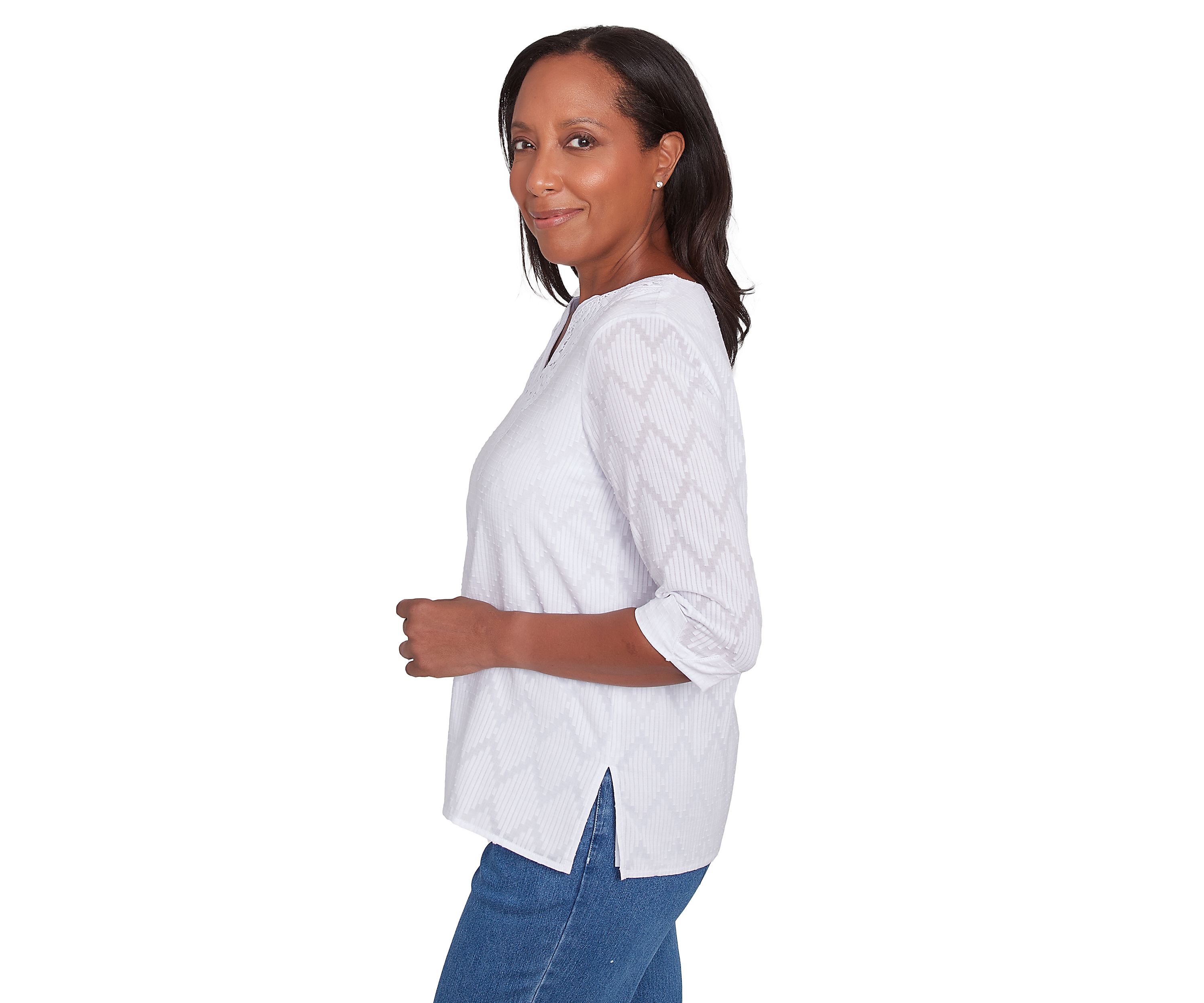 Womens Classics White Texture Top