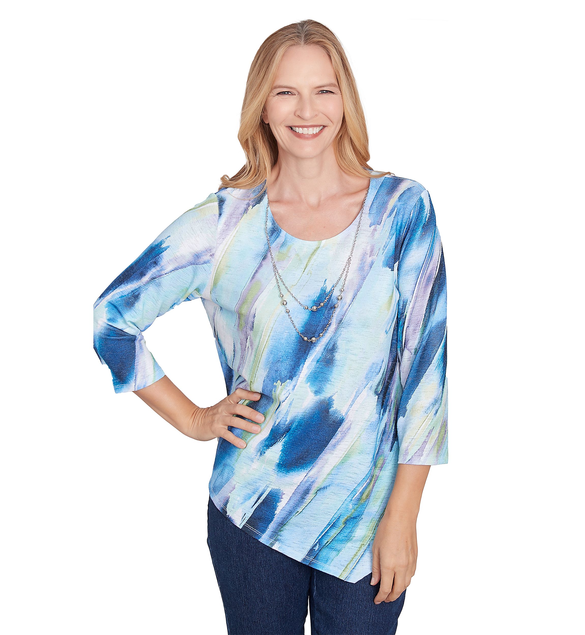 Womens Classics Diagonal Brushstroke Top